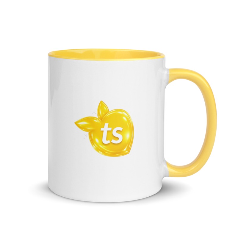 tsgabrielle® • White Mug with Color Inside • Yellow • 11 oz