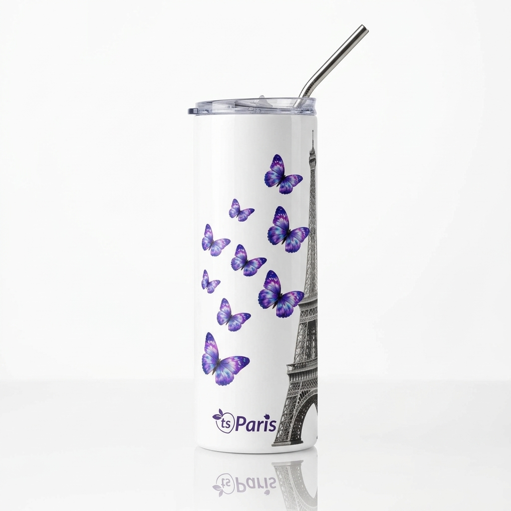 tsgabrielle® • Paris - La Tour Eiffel • Tumbler • Stainless Steel • White • 20 oz - View 4
