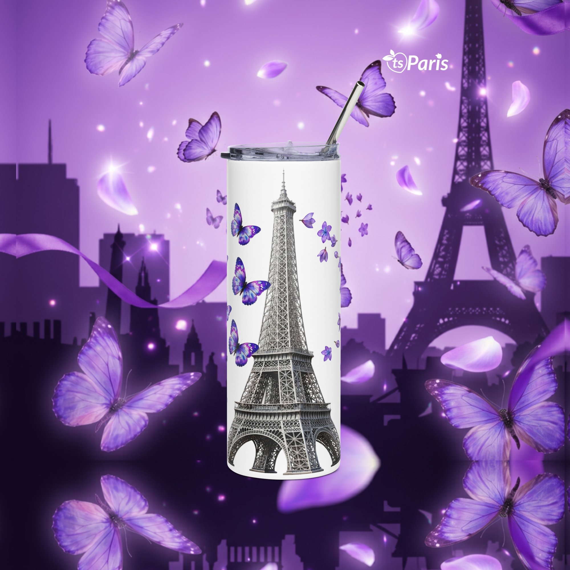 tsgabrielle® • Paris - La Tour Eiffel • Tumbler • Stainless Steel • White • 20 oz - White - View 11