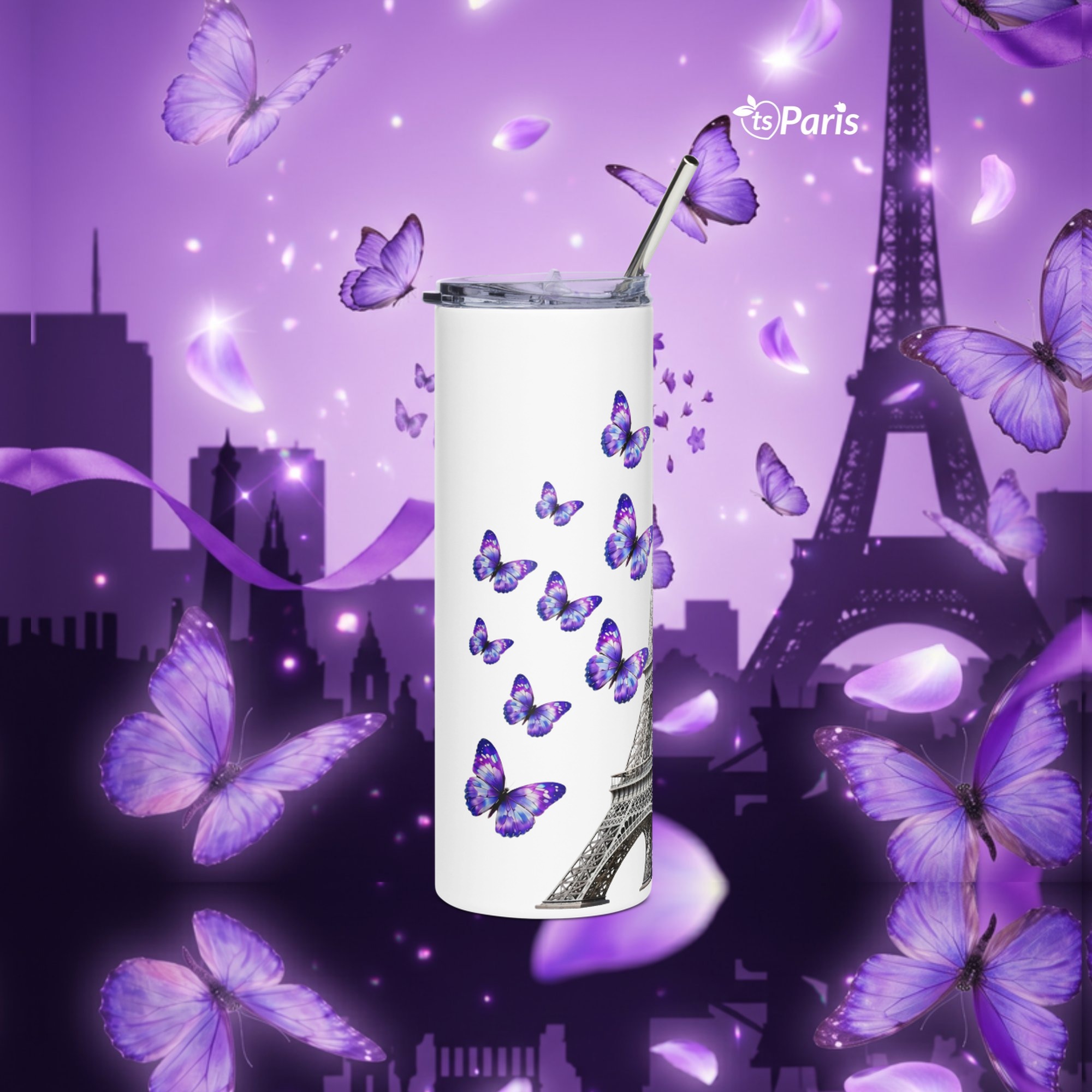 tsgabrielle® • Paris - La Tour Eiffel • Tumbler • Stainless Steel • White • 20 oz - White - View 12