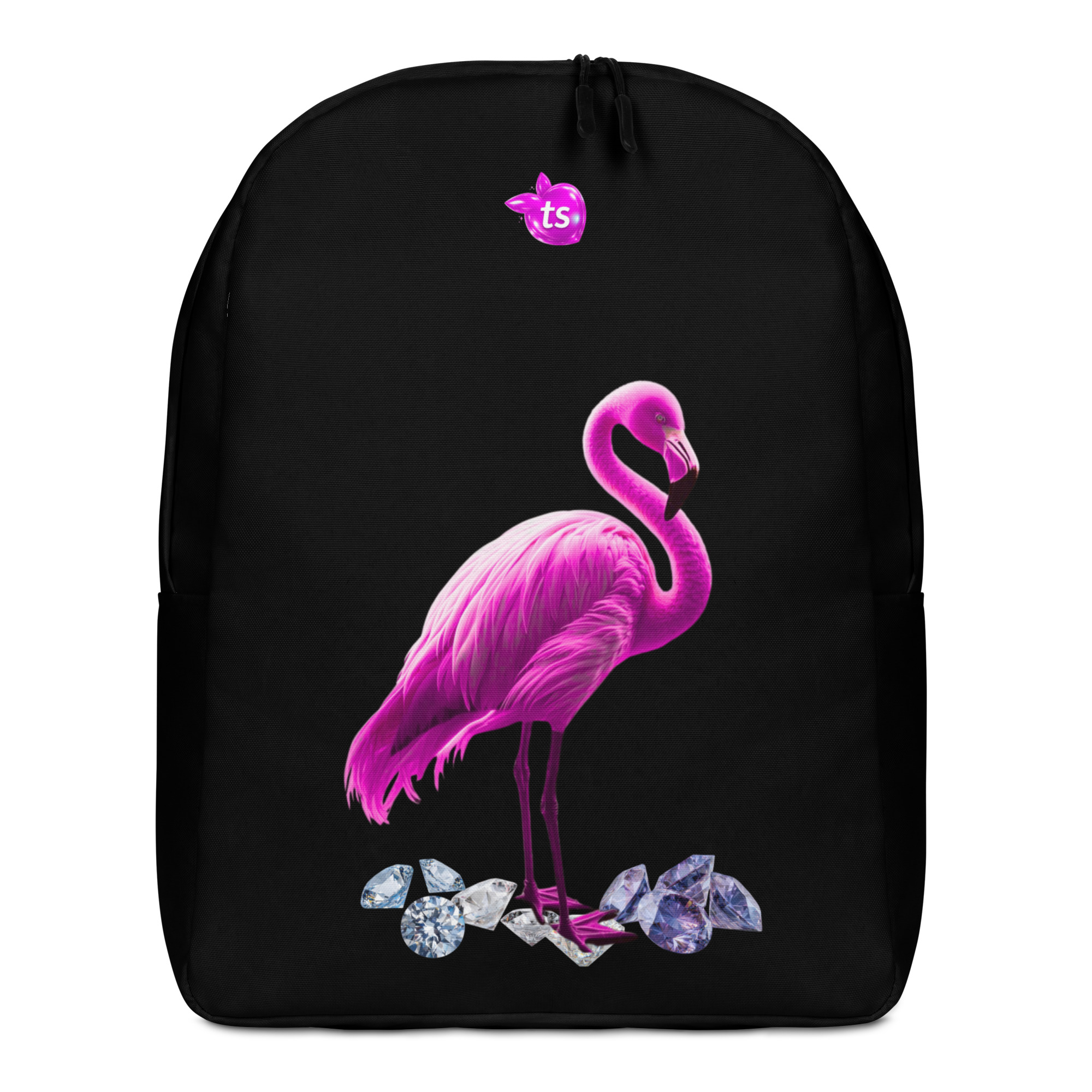 tsgabrielle® • Flamant Rose • Minimalist Backpack • Black