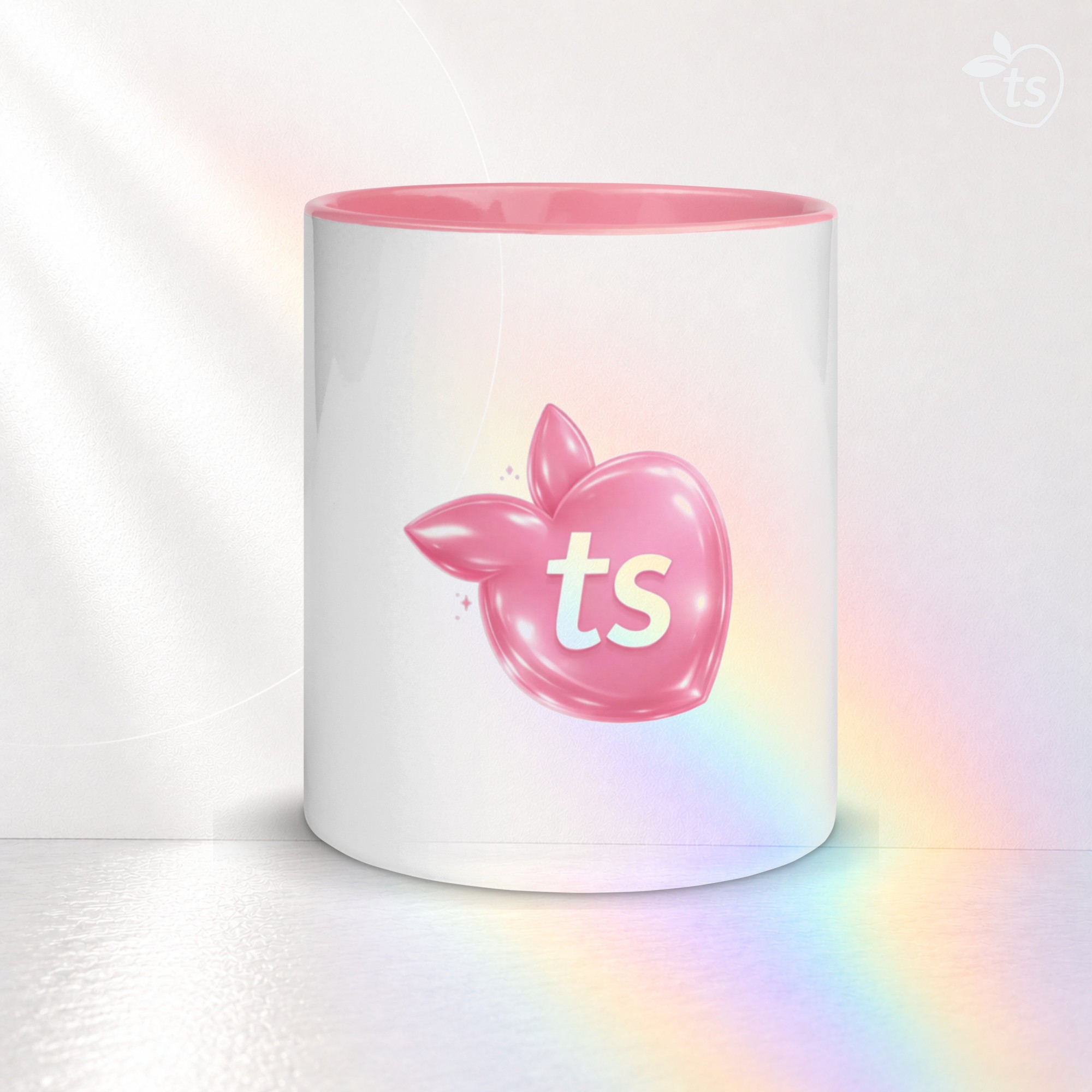 tsgabrielle® • Mug with Color Pink Inside • Ceramic • 11 oz